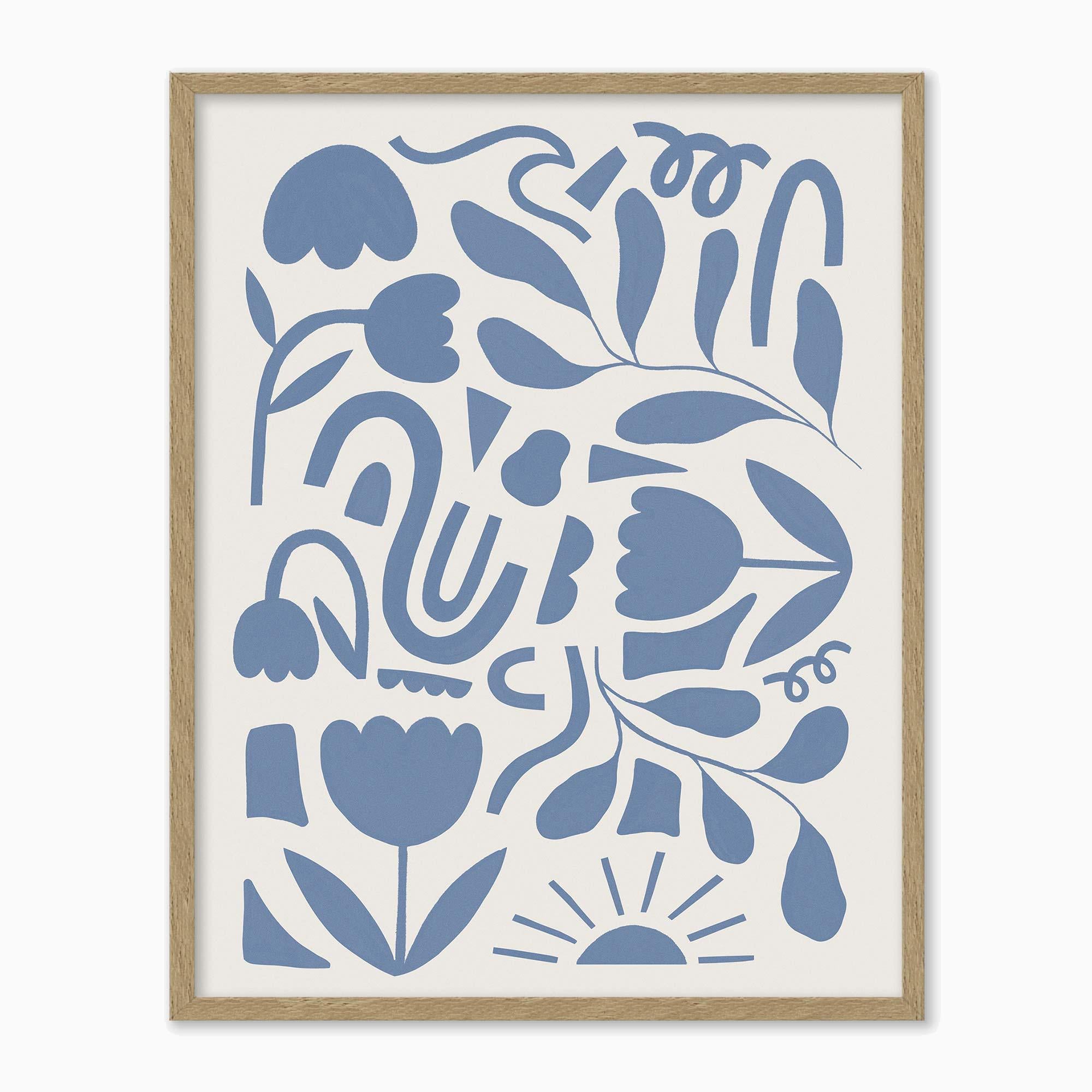 Framed Print-WF1219F - Abstract Blooms Framed Print-Whistlefish