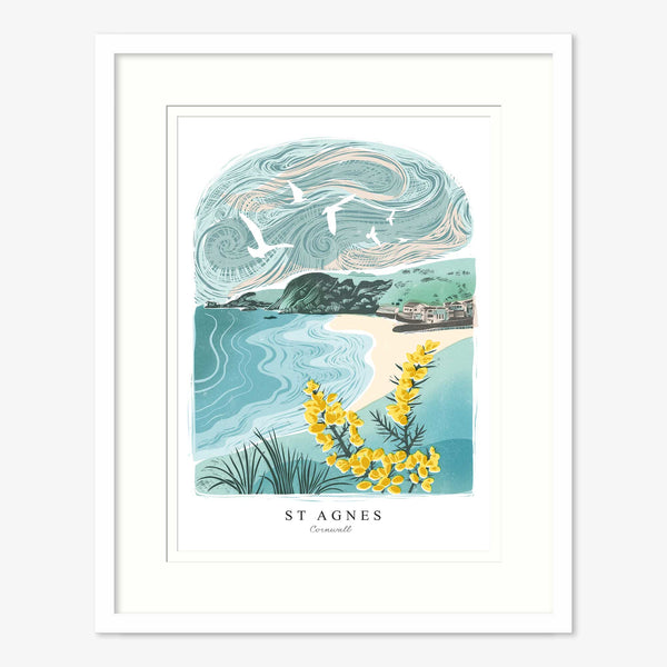 Framed Print-WF1233F - St Agnes Lino Small Framed Print-Whistlefish