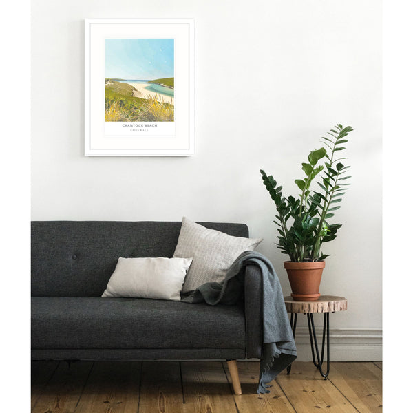 Framed Print-WF131F - Crantock Beach Framed Print-Whistlefish