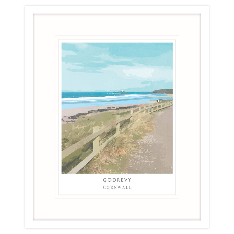 Framed Print-WF132F - Godrevy Framed Travel Art Print-Whistlefish