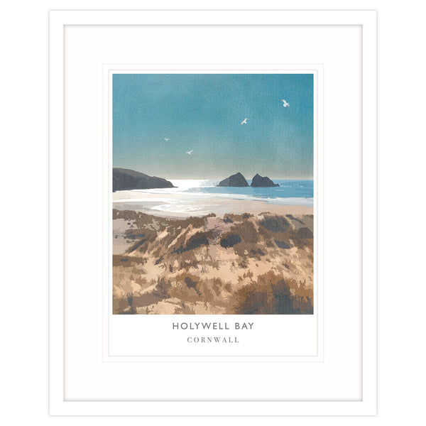 Framed Print-WF172F - Holywell Bay Framed Art Print-Whistlefish