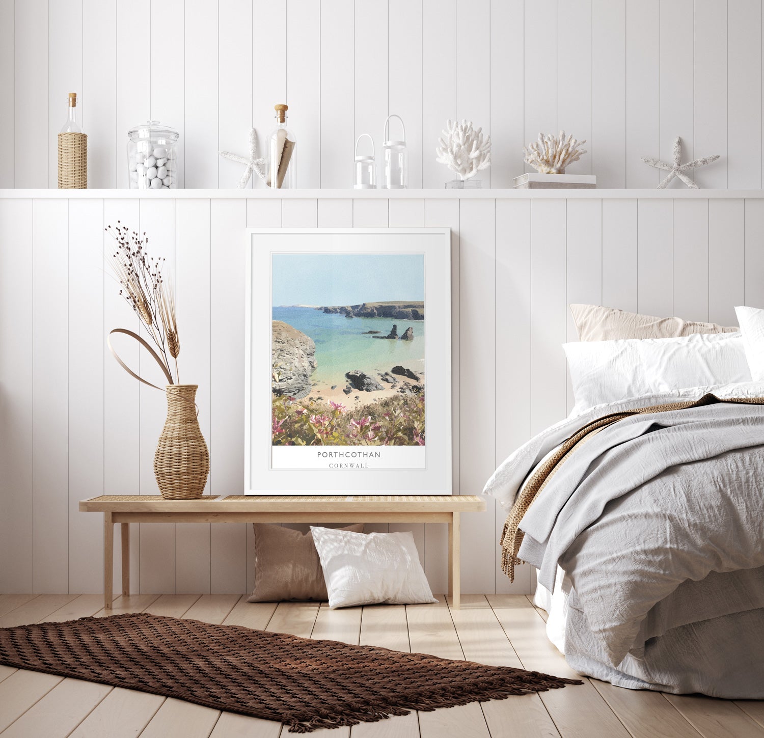 Framed Print-WF182F - Porthcothan Large Framed Print-Whistlefish