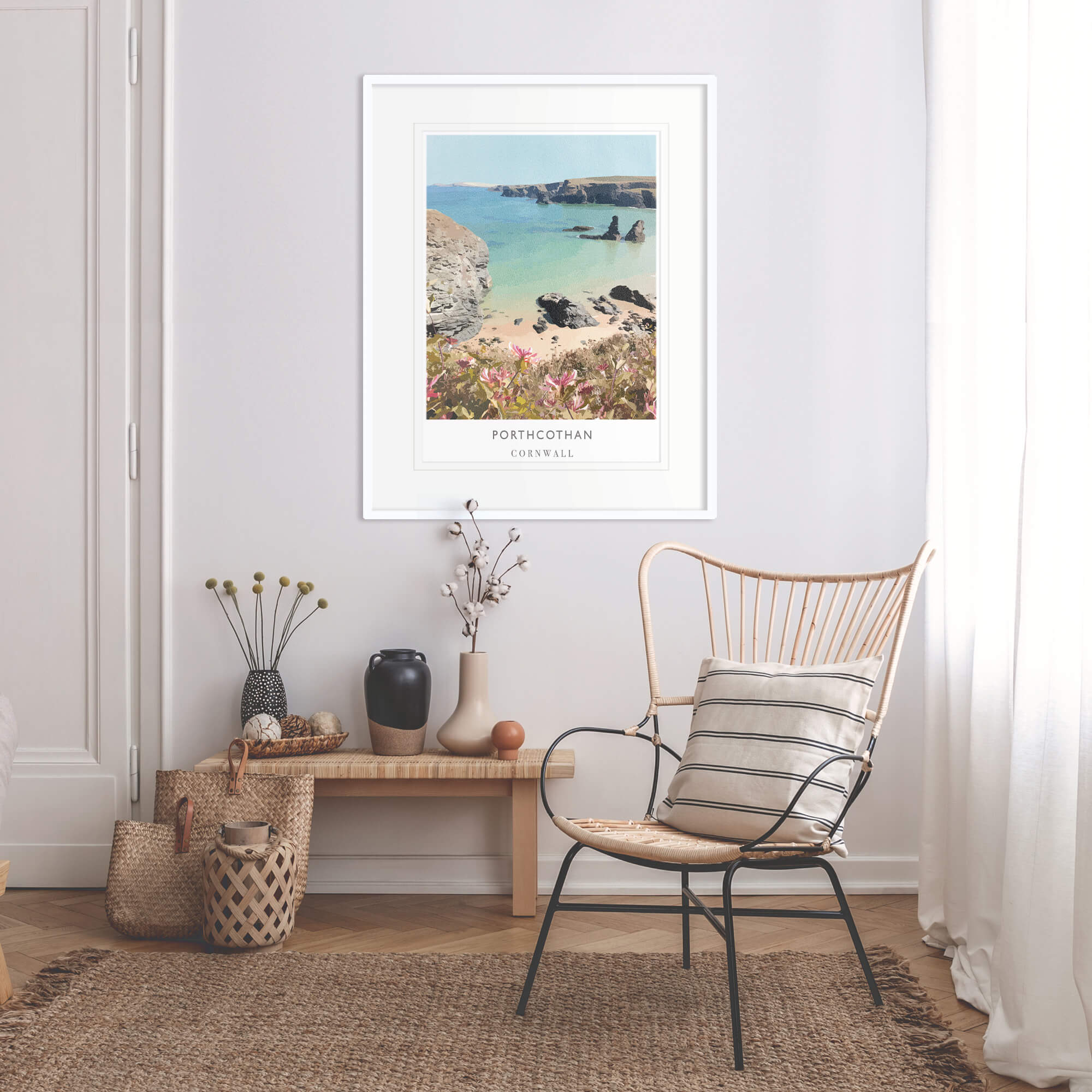 Framed Print-WF182F - Porthcothan Large Framed Print-Whistlefish