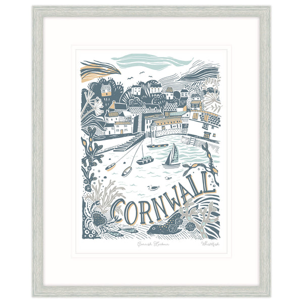 Framed Print-WF191F - Cornwall Harbour Framed Print-Whistlefish