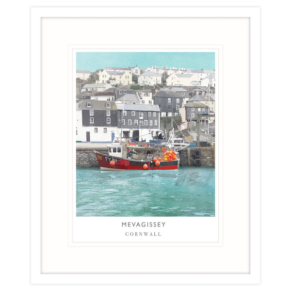Framed Print-WF217F - Mevagissey Fishing Boat-Whistlefish