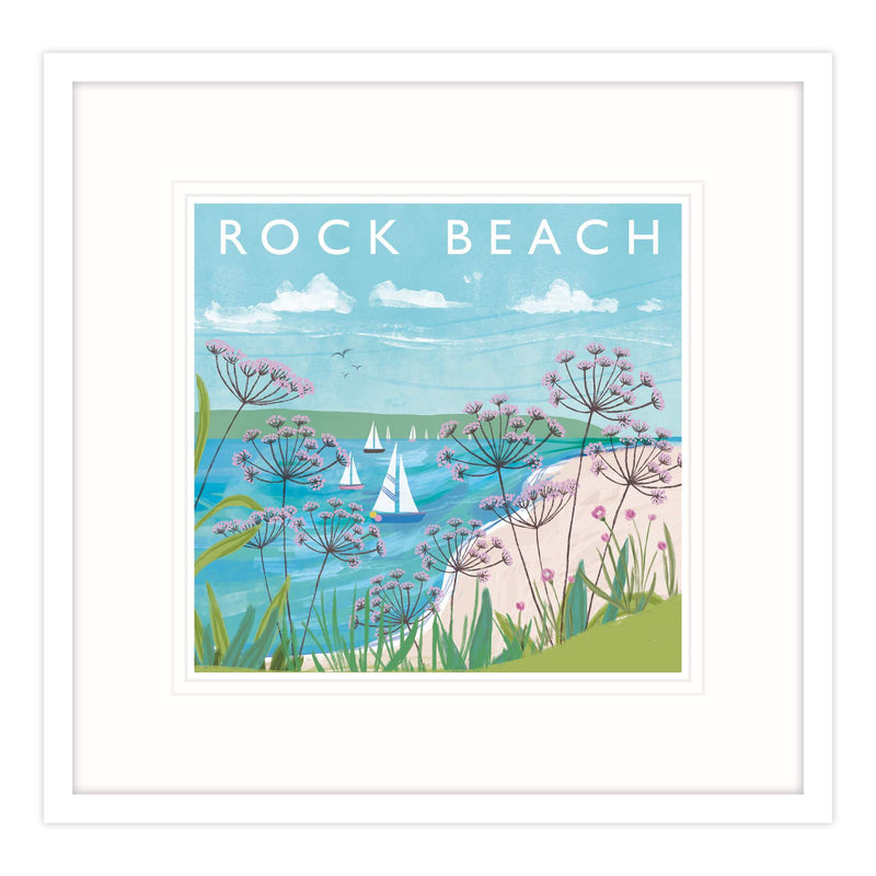 Framed Print-WF513F - Rock Beach Large Framed Print-Whistlefish