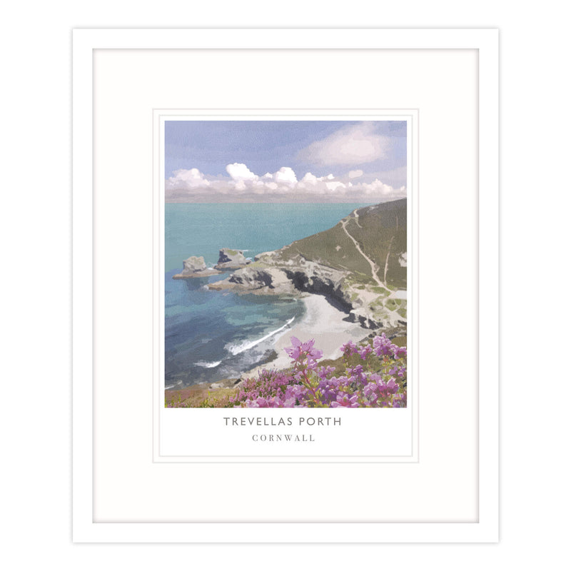 Framed Print-WF584F - Trevellas Porth Framed Print-Whistlefish