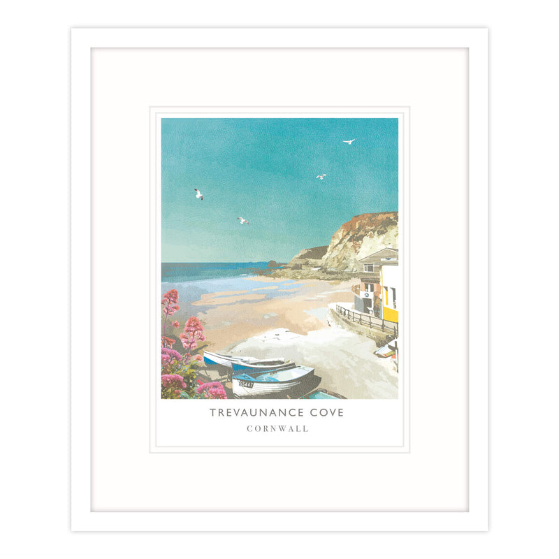 Framed Print-WF586F - Trevaunance Cove Framed Print-Whistlefish