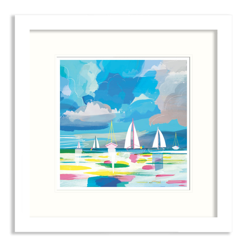 Framed Print-WF613F - Summer Sailing Framed Print-Whistlefish