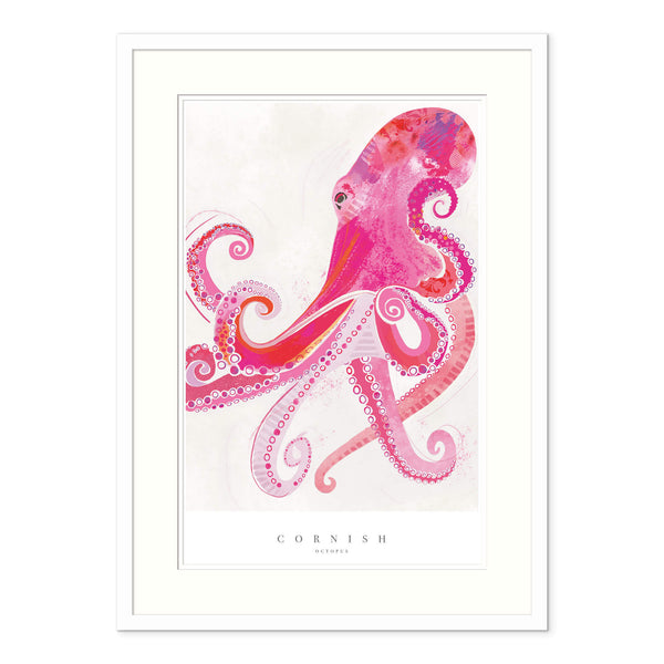 Framed Print-WF614F - Cornish Octopus Large Framed Print-Whistlefish