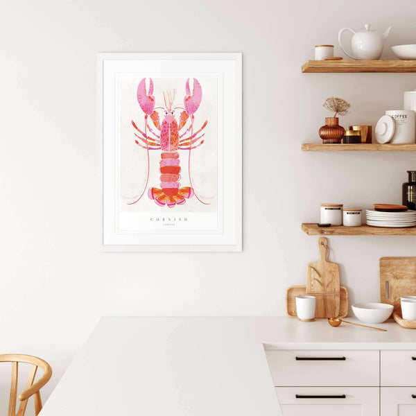 Framed Print - WF615F - Cornish Lobster Large Framed Print - Cornish Lobster Large Framed Print - Cornish Art Prints - Whistlefish