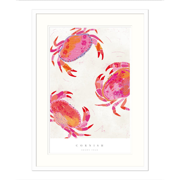 Framed Print - WF619F - Cornish Crabs Poster Framed Print - Cornish Crabs Framed Print - Cornish Art - Whistlefish