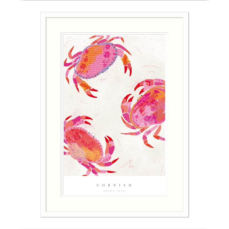 Framed Print - WF619F - Cornish Crabs Poster Framed Print - Cornish Crabs Framed Print - Cornish Art - Whistlefish