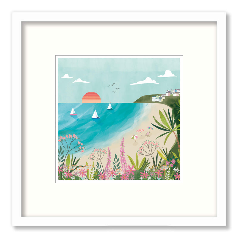 Framed Print-WF701F - Carbis Bay Mini Square Framed Print-Whistlefish