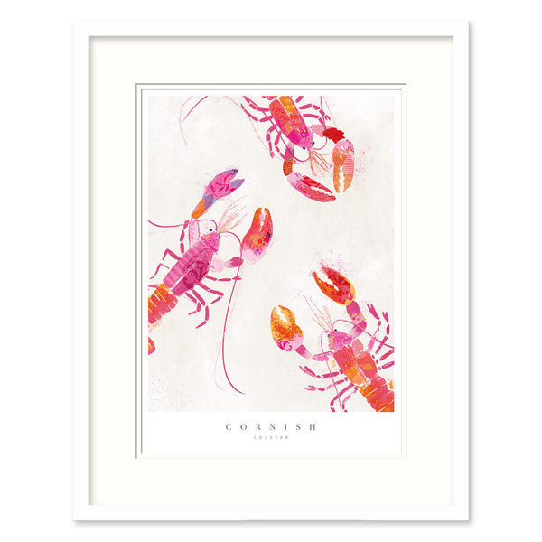 Framed Print-WF707F - Cornish Lobsters Small Framed Print-Whistlefish