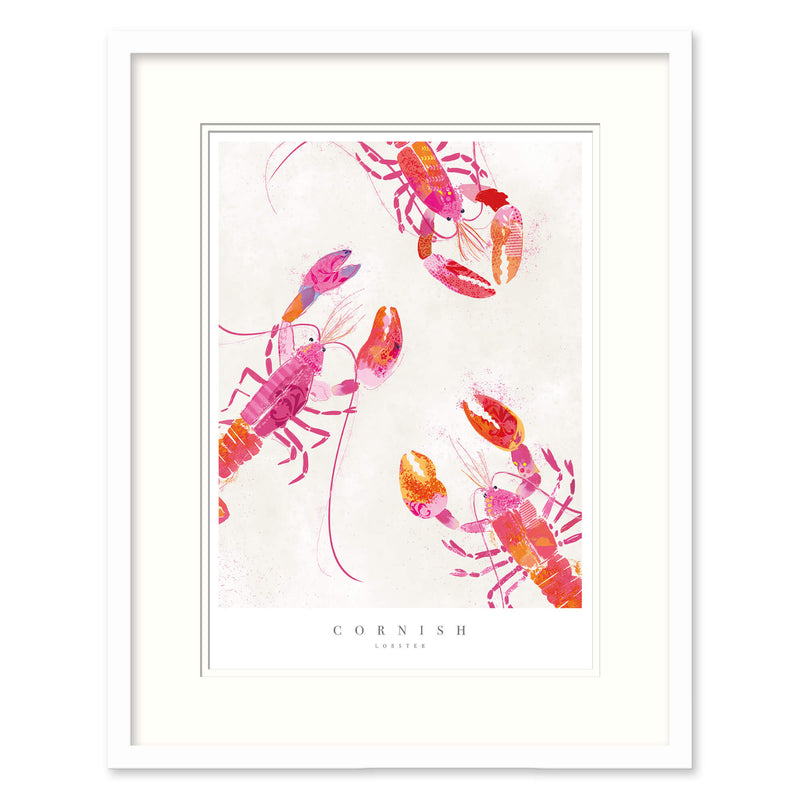 Framed Print - WF707F - Cornish Lobsters Small Framed Print - Cornish Lobster Small Framed Print - Whistlefish