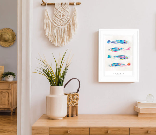 Framed Print-WF711F - Cornish Mackerel Small Framed Print-Whistlefish