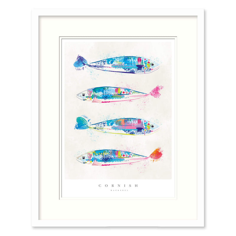 Framed Print-WF711F - Cornish Mackerel Small Framed Print-Whistlefish