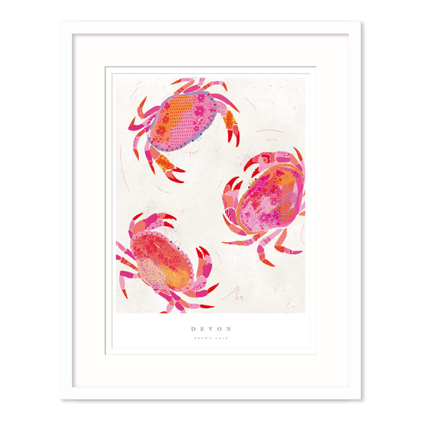 Framed Print-WF716F - Devon Crabs Framed Print-Whistlefish