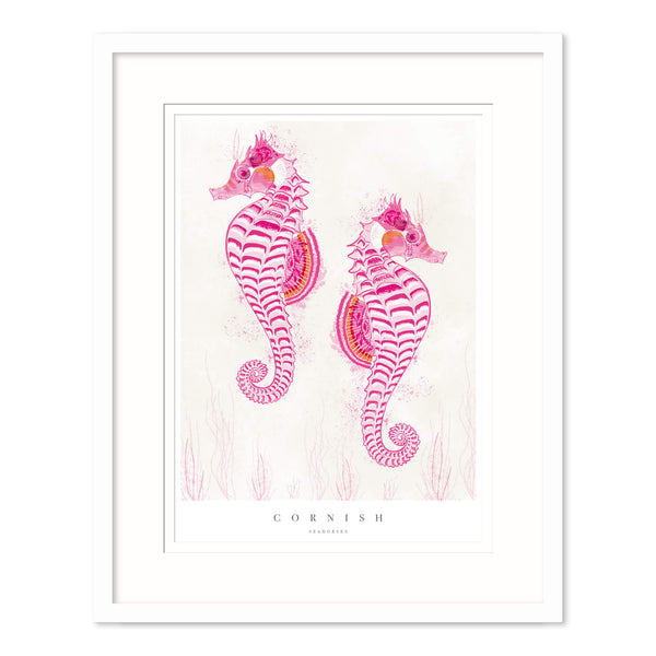 Framed Print-WF721F - Cornish Seahorses Framed Print-Whistlefish