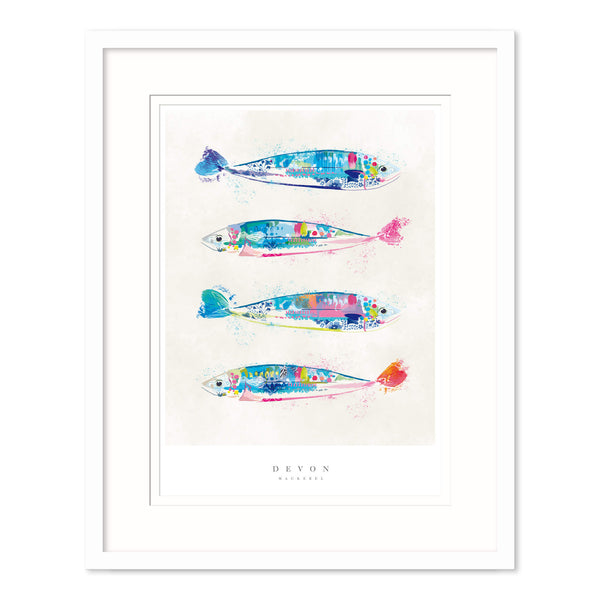 Framed Print-WF722F - Devon Mackerel Medium Framed Print-Whistlefish
