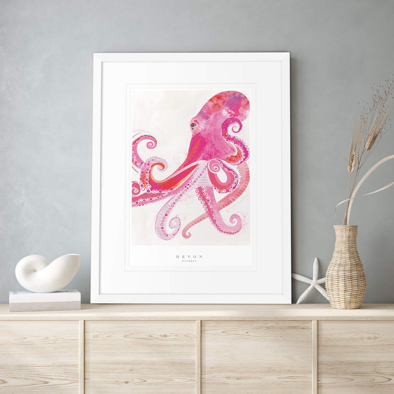 Framed Print-WF725F - Devon Octopus Framed Print-Whistlefish