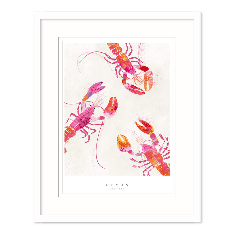 Framed Print-WF726F - Devon Lobsters Medium Framed Print-Whistlefish