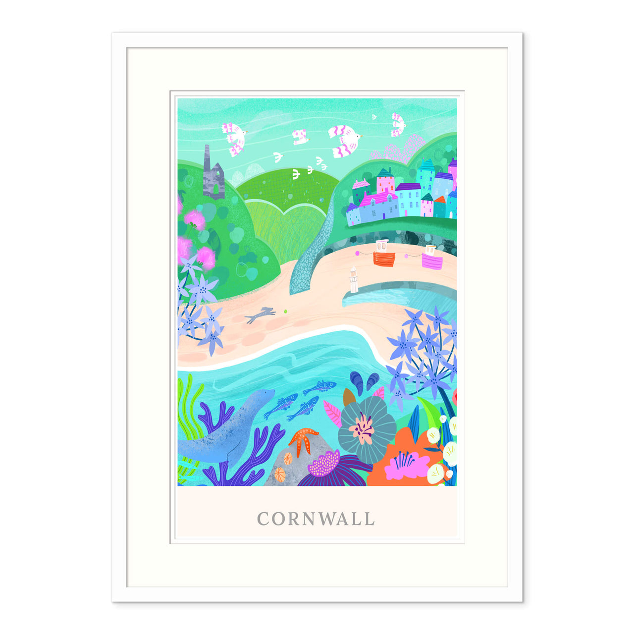 Framed Print-WF729F - Cornwall Brights Framed Print-Whistlefish