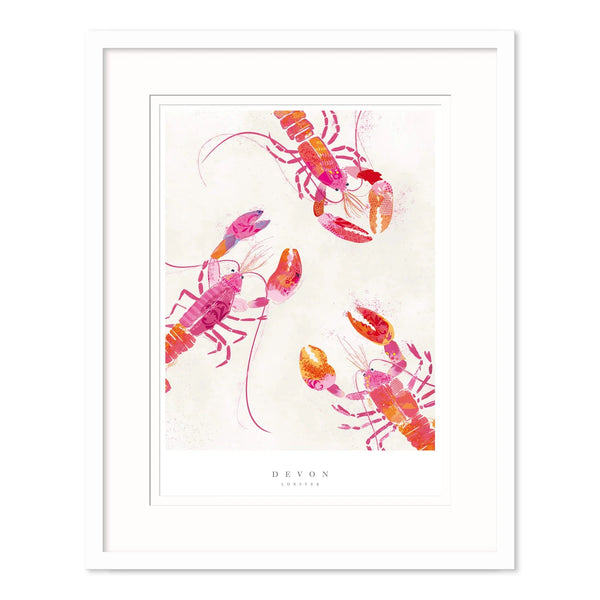 Framed Print-WF740F - Devon Lobsters Small Framed Print-Whistlefish