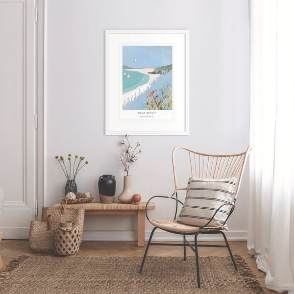 Framed Print-WF74F - Rock Beach-Whistlefish