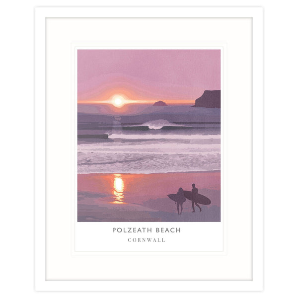 Framed Print-WF75F - Polzeath Sunset Framed Print-Whistlefish