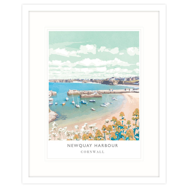Framed Print-WF77F - Newquay Harbour Framed Print-Whistlefish