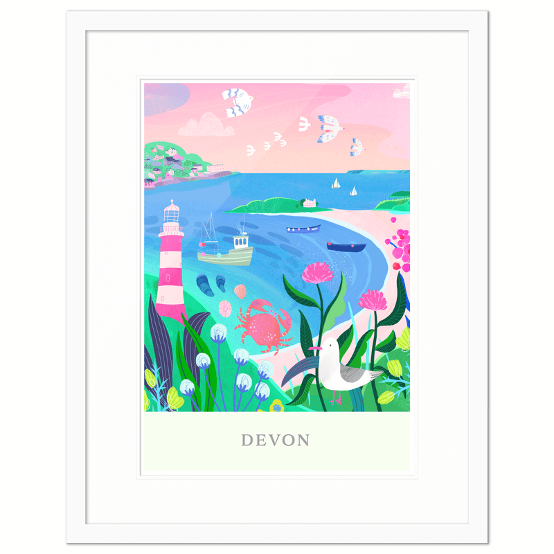 Framed Print - WF782F - Devon Brights Small Framed Print - Devon Brights Small Framed Print - Coastal Art - Whistlefish