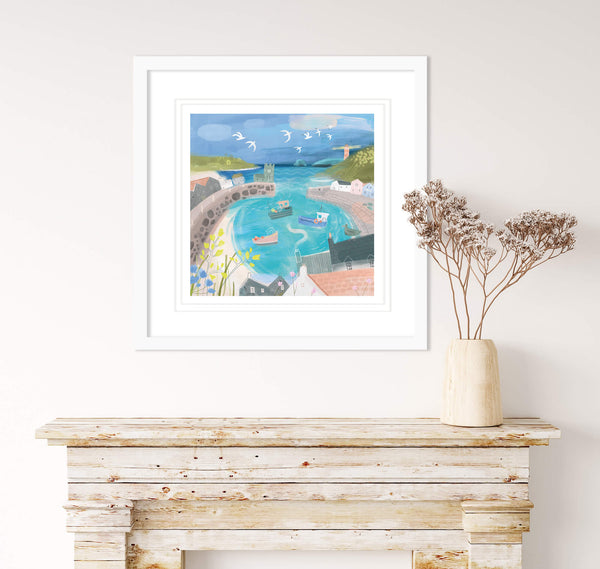 Framed Print-WF812F - Little Harbour Gulls-Whistlefish