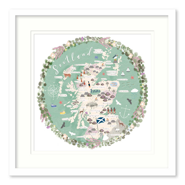 Framed Print-WF813F - Scotland Map-Whistlefish