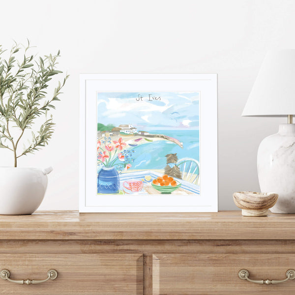 Framed Print-WF842F - St Ives Window View Small Framed Print-Whistlefish