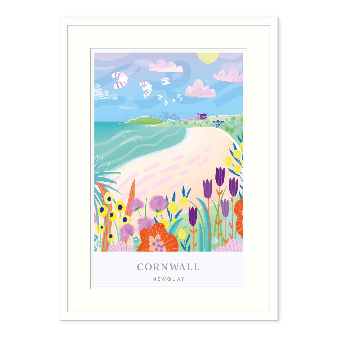 Framed Print - WF850F - Newquay Brights Framed Print - 