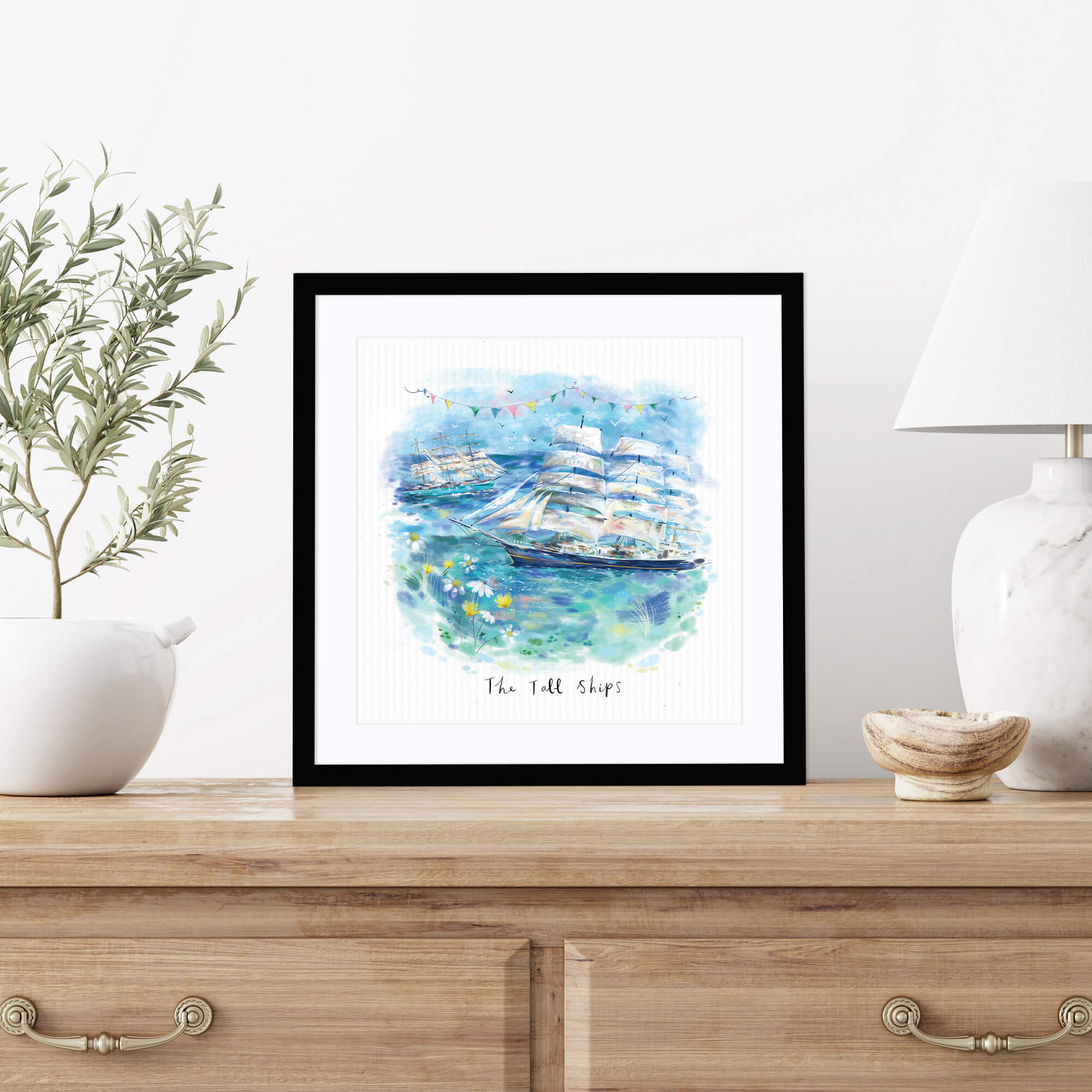 Framed Print-WF861F - The Tall Ships Dream View Sml Framed Prnt-Whistlefish