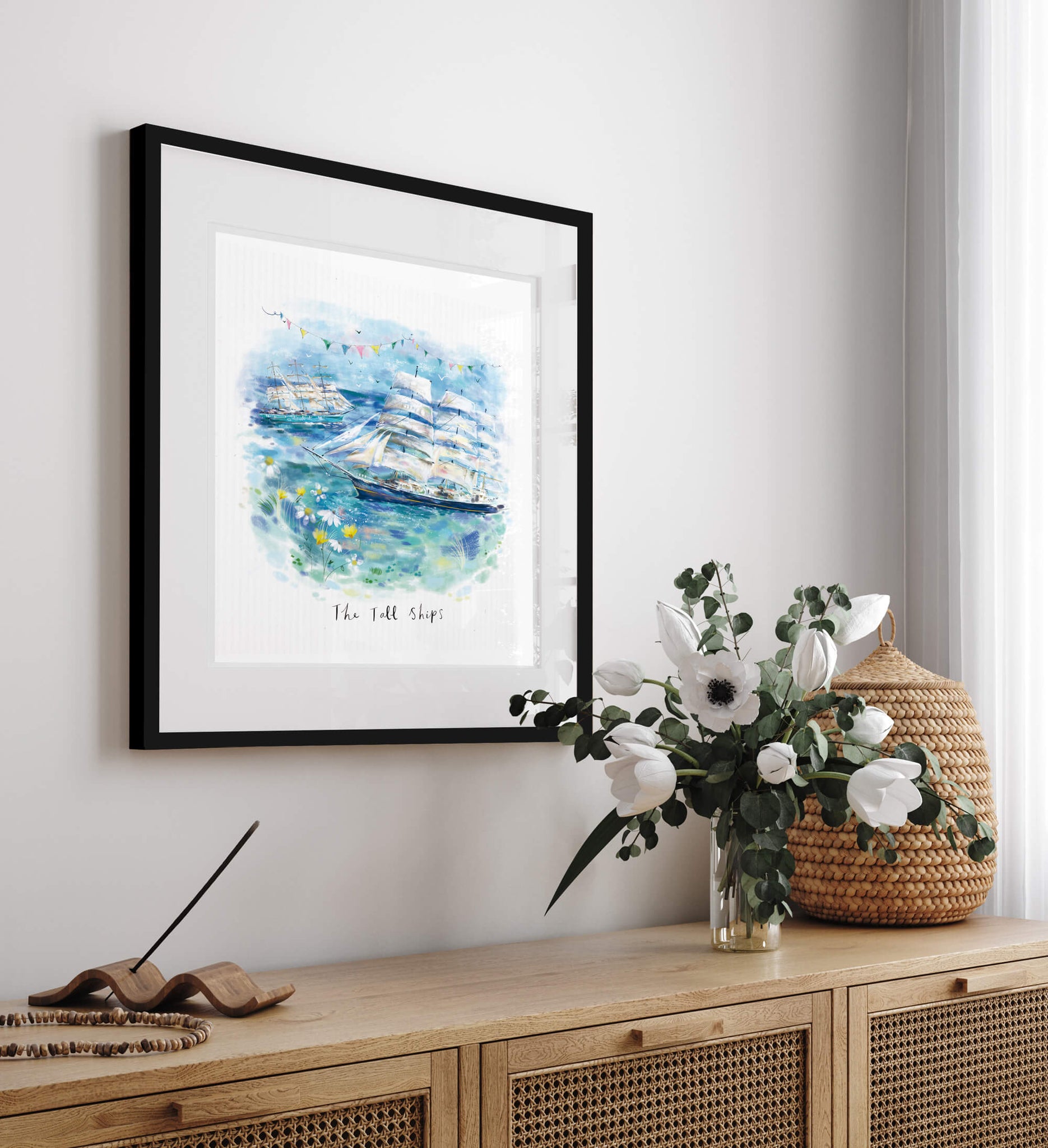 Framed Print-WF861F - The Tall Ships Dream View Sml Framed Prnt-Whistlefish