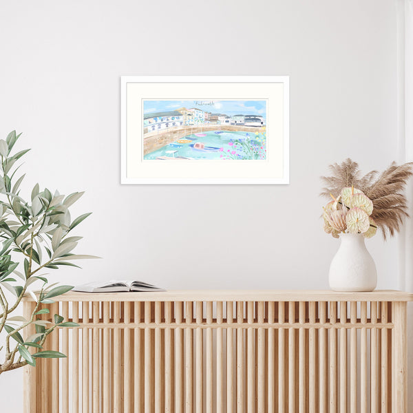 Framed Print - WF891F - Falmouth Small Framed Print - Falmouth Pastel Landscape Small Long Print - Whistlefish