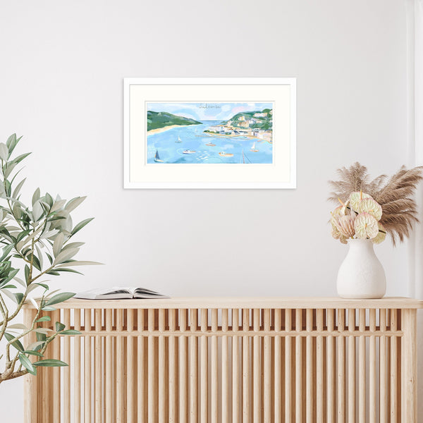 Framed Print-WF892F - Salcombe Pastel Landscape Small Print-Whistlefish