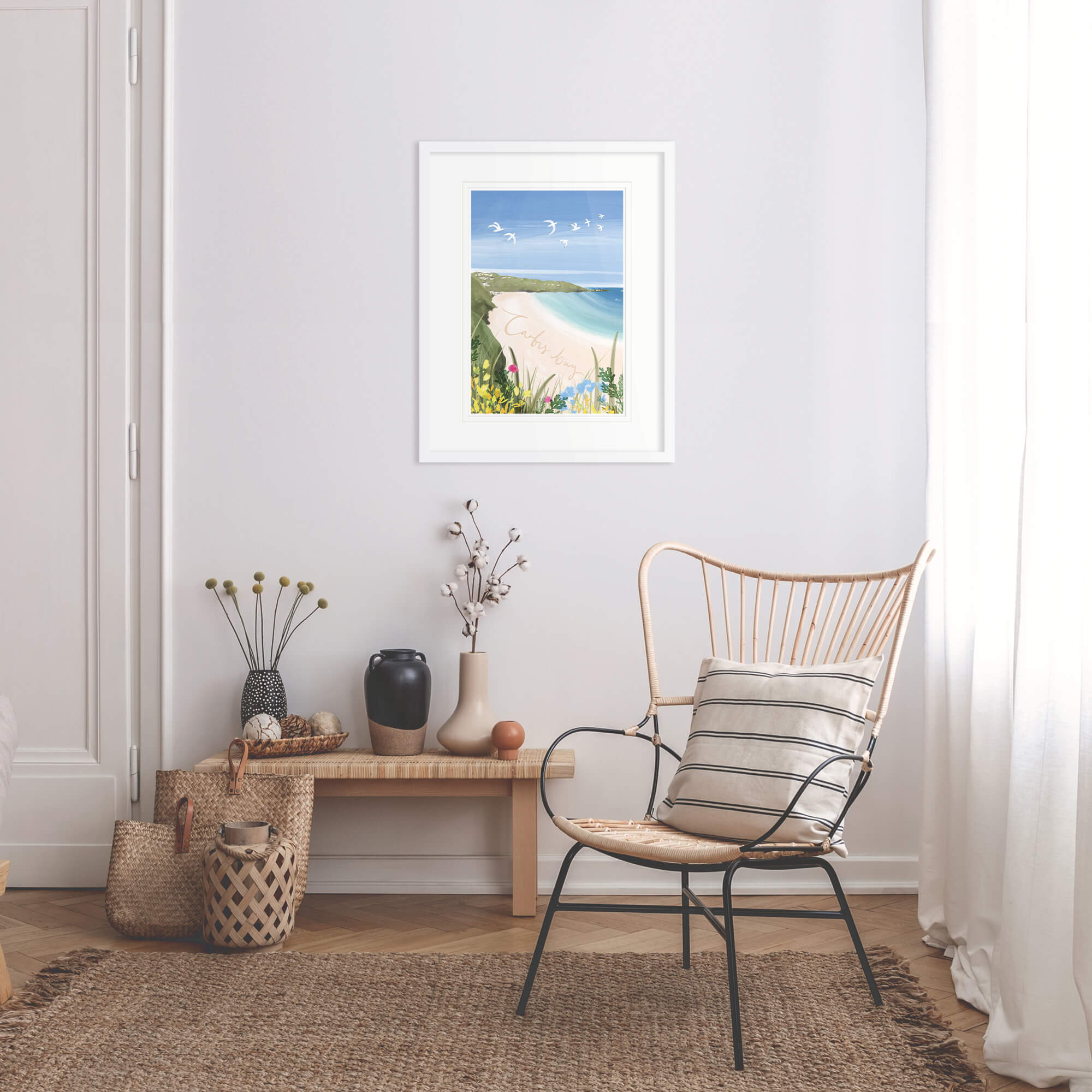 Framed Print-WF903F - Painterly Carbis Bay Framed Print-Whistlefish