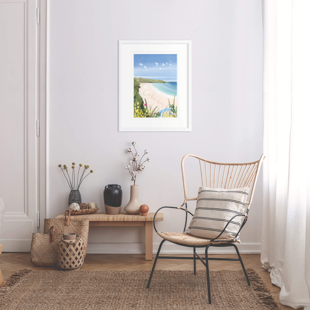 Framed Print-WF903F - Painterly Carbis Bay Framed Print-Whistlefish