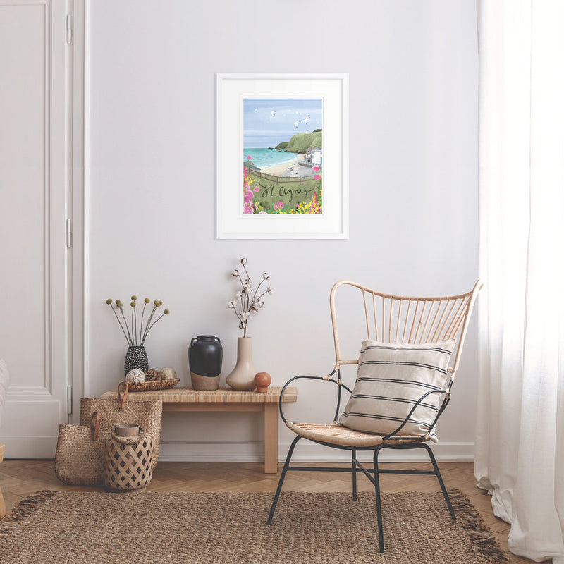 Framed Print-WF909F - St Agnes Med Framed Print-Whistlefish