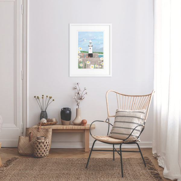 Framed Print-WF912F - Smeaton's Pier St. Ives Framed Art Print-Whistlefish