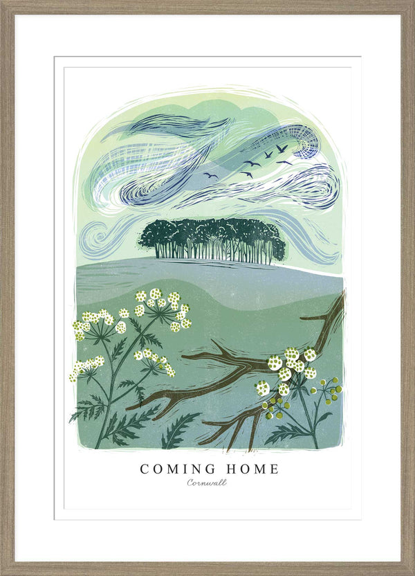 Framed Print - WF934F - Coming Home Arched Lino Framed Print - Coming Home Arched Lino Framed Print - Whistlefish