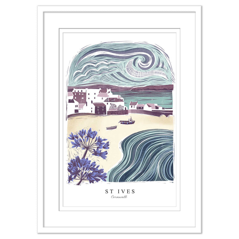 Framed Print - WF937WHF - St Ives Arched Lino Framed Print - St Ives Arched Lino Framed Print - Whistlefish