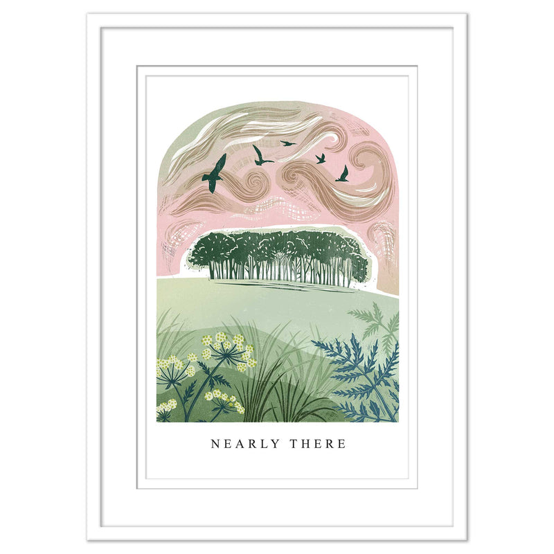 Framed Print - WF939WHF - Nearly Home Arched Lino Framed Print - Nearly There Arched Lino Framed Print - Whistlefish