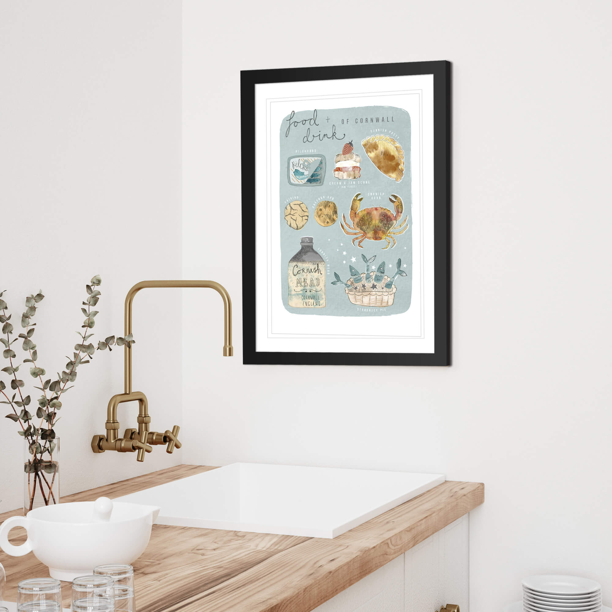 Framed Print-WF93F - Food & Drink Of Cornwall Framed Print-Whistlefish
