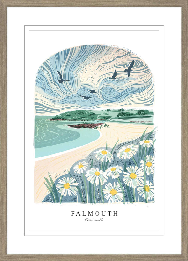 Framed Print - WF947F - Falmouth Large Framed Art Print - Falmouth Arched Lino Framed Print - Whistlefish